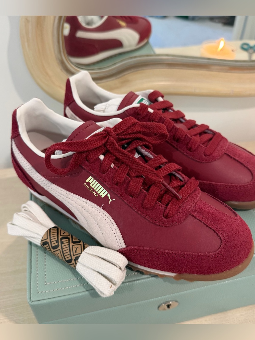 Puma Arizona Retro Team Regal Red Warm White Gum Unisex Casual